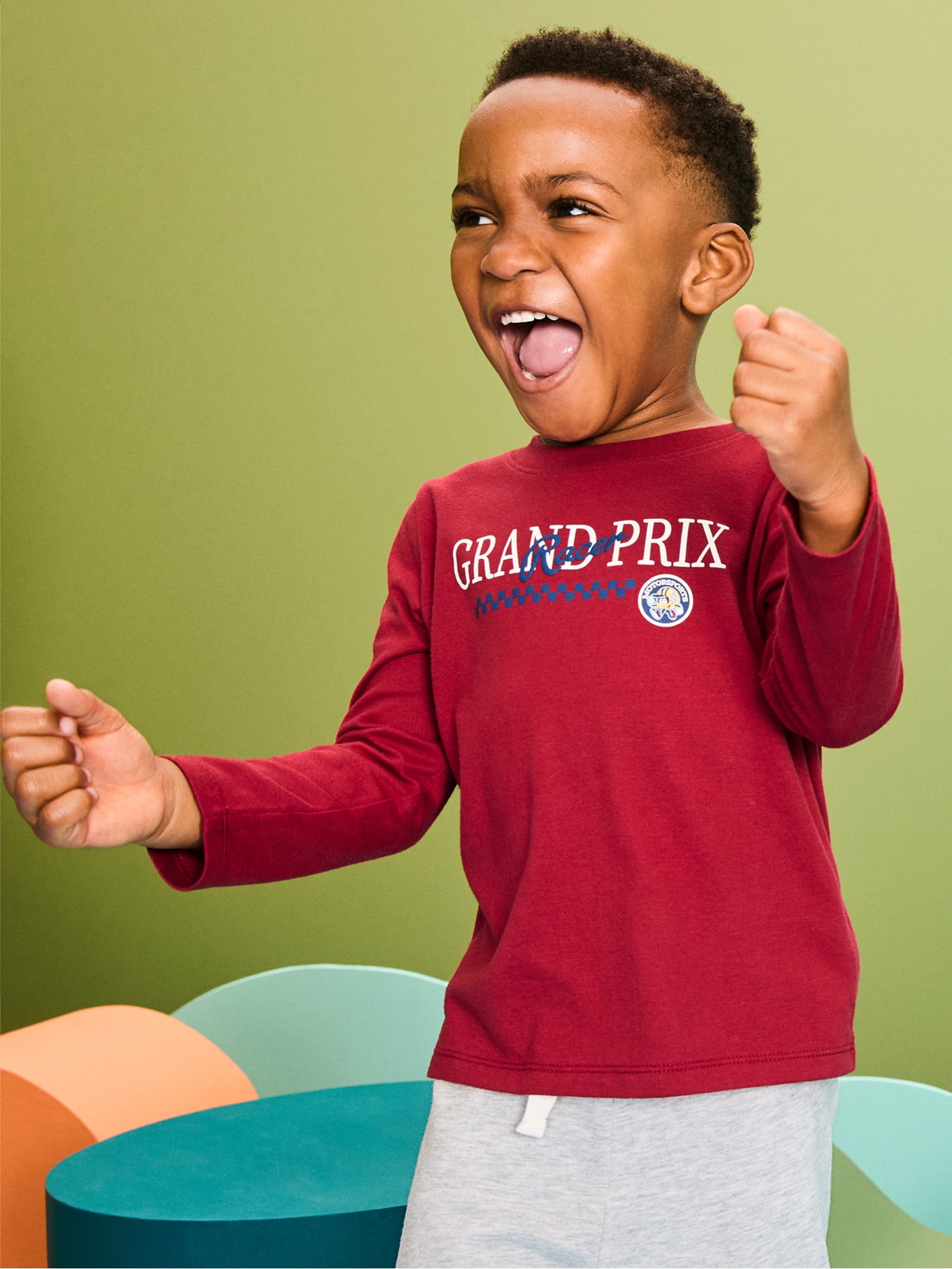 Garanimals Baby & Toddler Boys Long Sleeve Shirts, Single & 3-Pack, Sizes 0-6T
