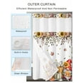 thumbnail image 2 of No Hook Cloth Fabric Shower Curtain with Snap in Liner, Fall Gnomes Waterproof Shower Curtains Set with See Through Top Window, Thanksgiving Pumpkin Squirrel Sunflower Leaves Bath Curtains 36"x72", 2 of 6