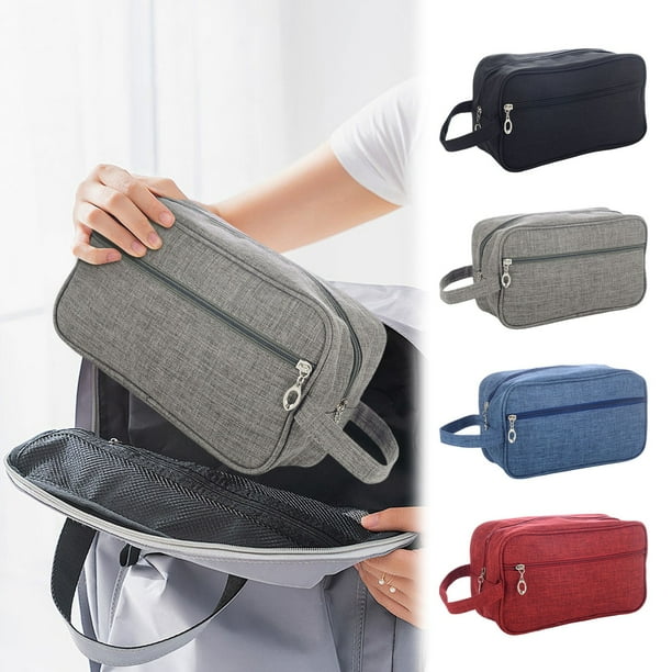Bolsa de aseo para hombres Bolsa ligera para lavar para viajes | Organizador duradero de nylon 190D para cosméticos Afeitadoras Cepillos de dientes | Gran compartimento principal con bolsillo