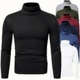 thumbnail image 5 of Black Work Shirts for Men, Cotton Men T Shirts, Long Sleeve Golf Tees, M Graphic Tees for Men, Turtleneck Solid Color T Shirts for Men, Solid Color Leisure Button Down Shirt Men, 5 of 5