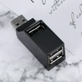 thumbnail image 3 of Miangastore 3-port Mini USB 2.0 Hi-Speed Multi Port USB Hub Splitter Hub Adapter For PC Computer For Portable Hard Drives (Black), 3 of 8