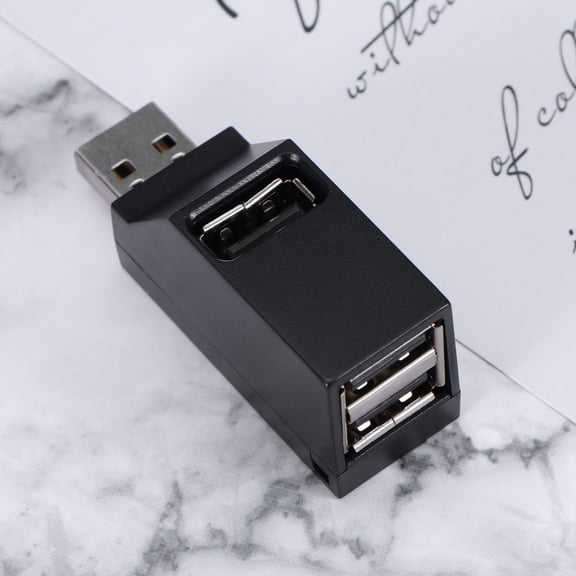 ibasenice USB Splitter Hub For Portable Hard Drives Plastic Black 1Set