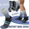 thumbnail image 2 of KOITHOT 6 Pairs Wool Socks for Men, Crew Men Socks Hiking Wool Socks, 2 of 6