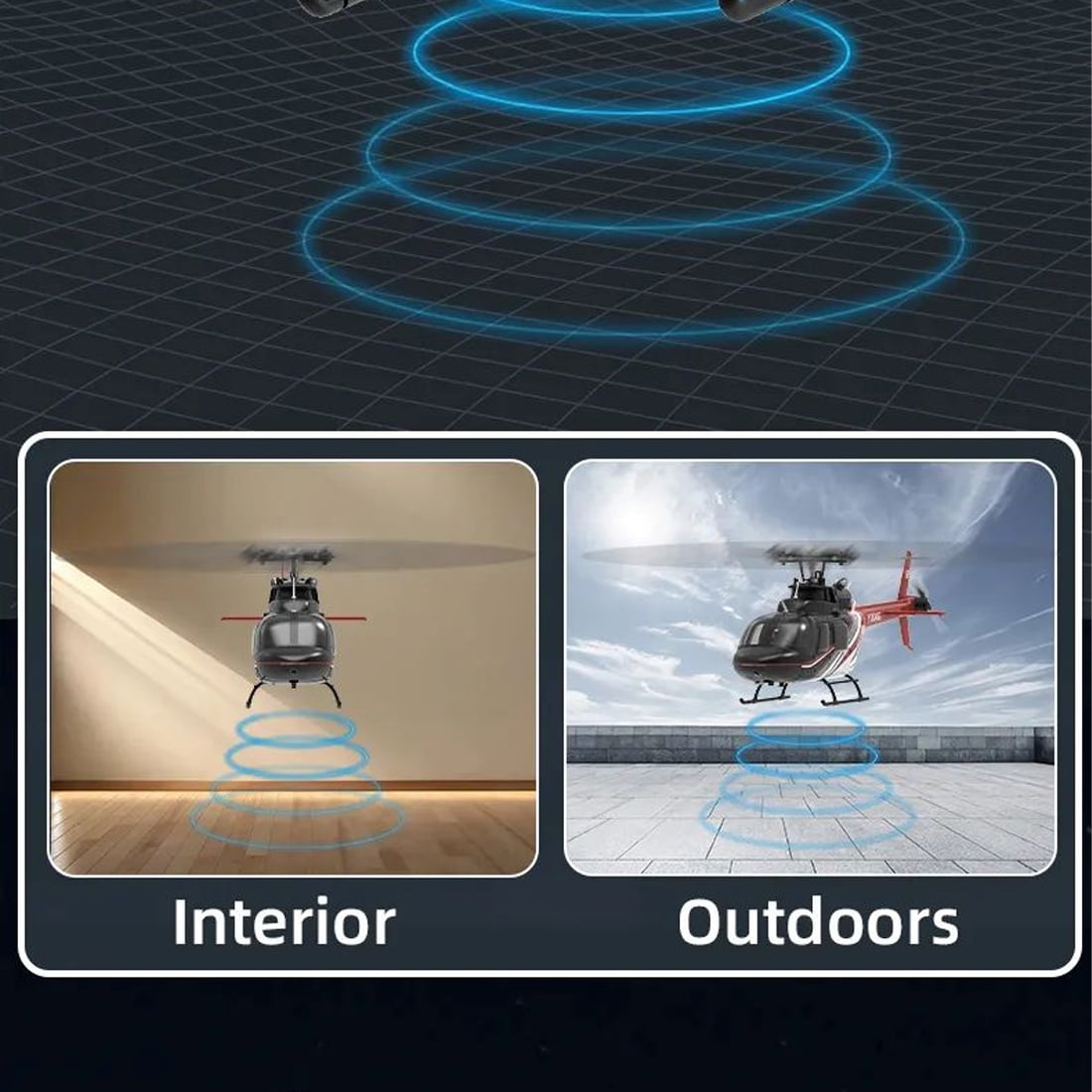 YUXIANG F08 Bell 206 Remote Control Helicopter for Adults, 1/27 Scale 2.4G 6CH Brushless Direct-Drive 3D/6G RC Helicopter with 6-Axis Gyroscope, Altitude Hovering & Optical Flow Positioning - RTF