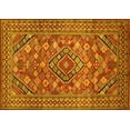 thumbnail image 1 of Ahgly Company Machine Washable Indoor Rectangle Persian Yellow Traditional Area Rugs, 7' x 9', 1 of 4