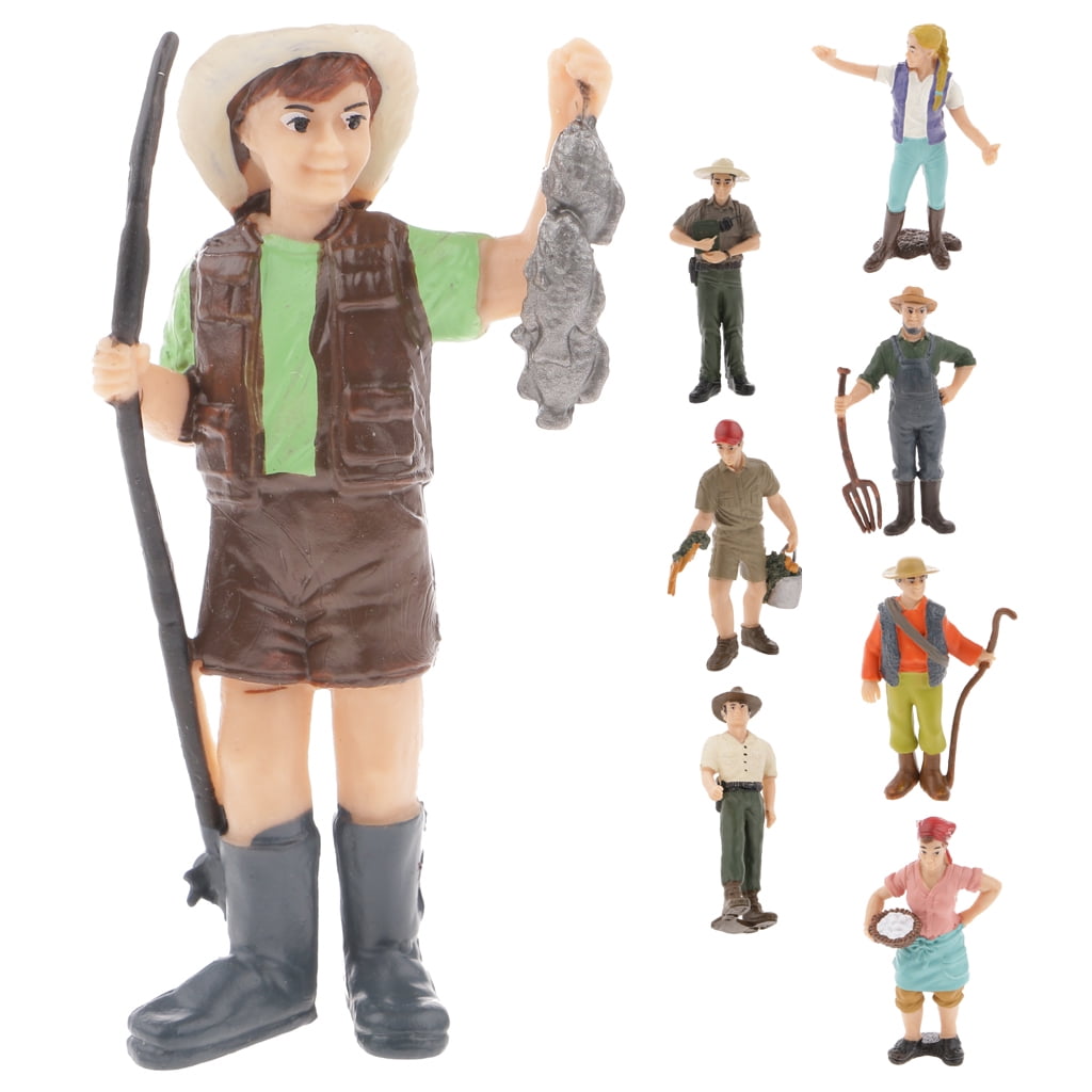 2x Realistic Rancher Man People Model Figure Figurine Kids Toy Home Decors 