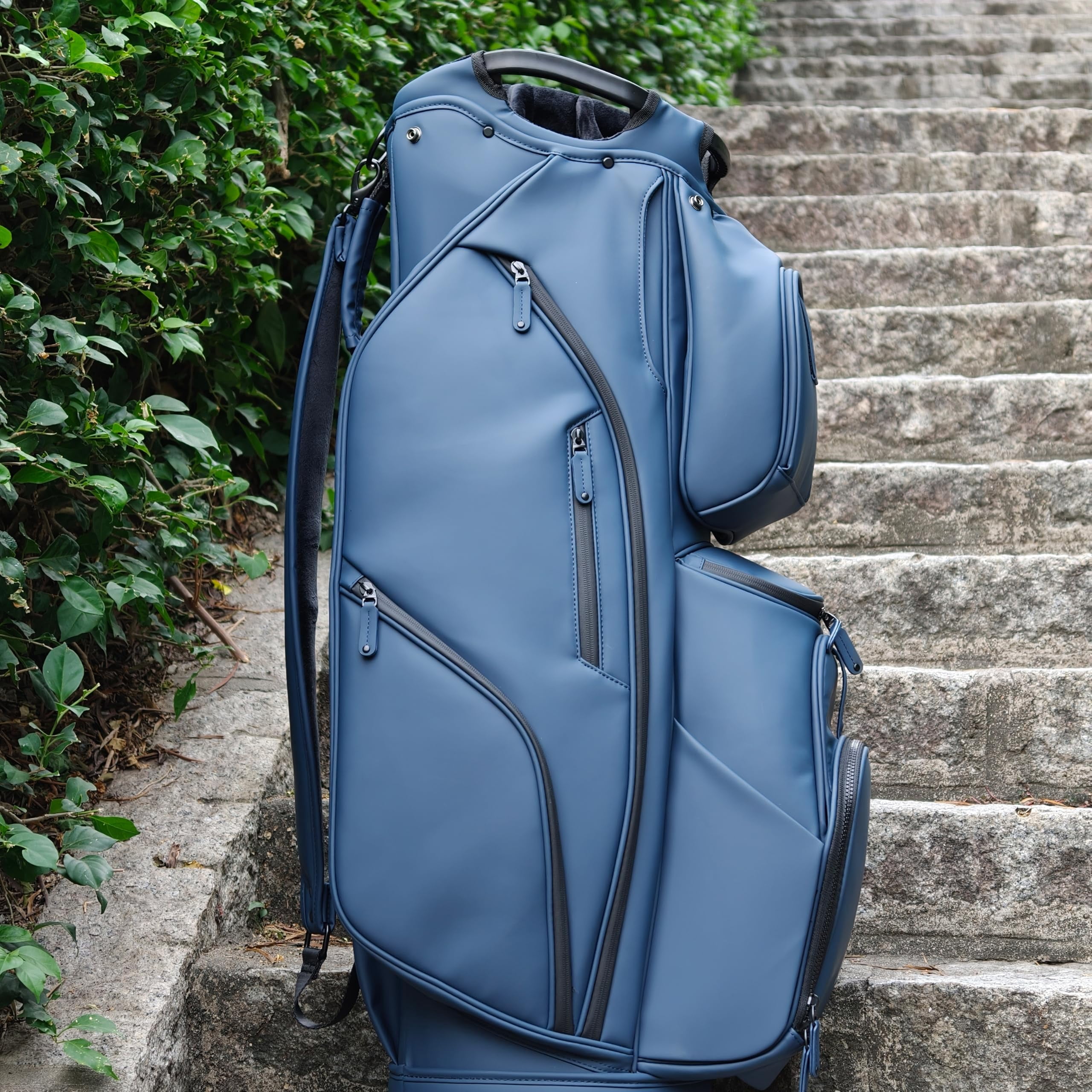 Aroli Golfish 14-Way Golf Cart Bag - Waterproof Synthetic Leather Golf Bag with Multiple Pockets, Durable Golf Club Bag for Men & Women, Available in Black, Blue, Gray