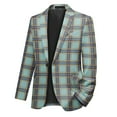 thumbnail image 6 of Cloudstyle Men's Plaid Print Notch Lapel Single-Breasted One-Button Blazer with Center Back Vent, 6 of 10