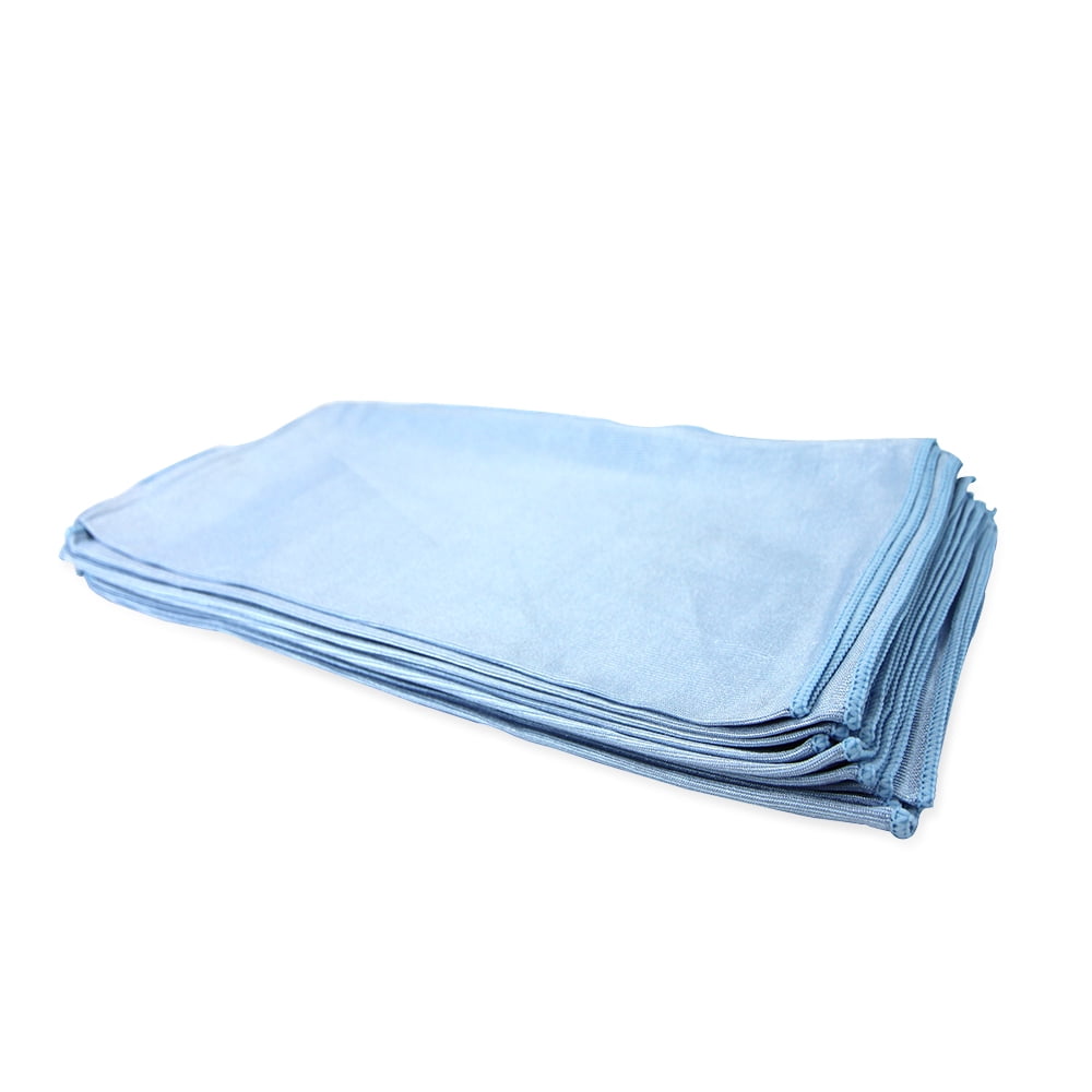 Arkwright Shiny Glass Cleaning Cloths (Bulk Case of 180), Microfiber, 16x16, Blue, Reusable, Streak Free