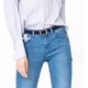 thumbnail image 2 of Cinturón de mujer x 2 piezas (beige y azul marino) - Cinturón elástico para mujer, jeans y pantalones para cinturón de mujer, cinturón de lona fino, 120 cm de largo y 3,3 cm de ancho, 2 of 5
