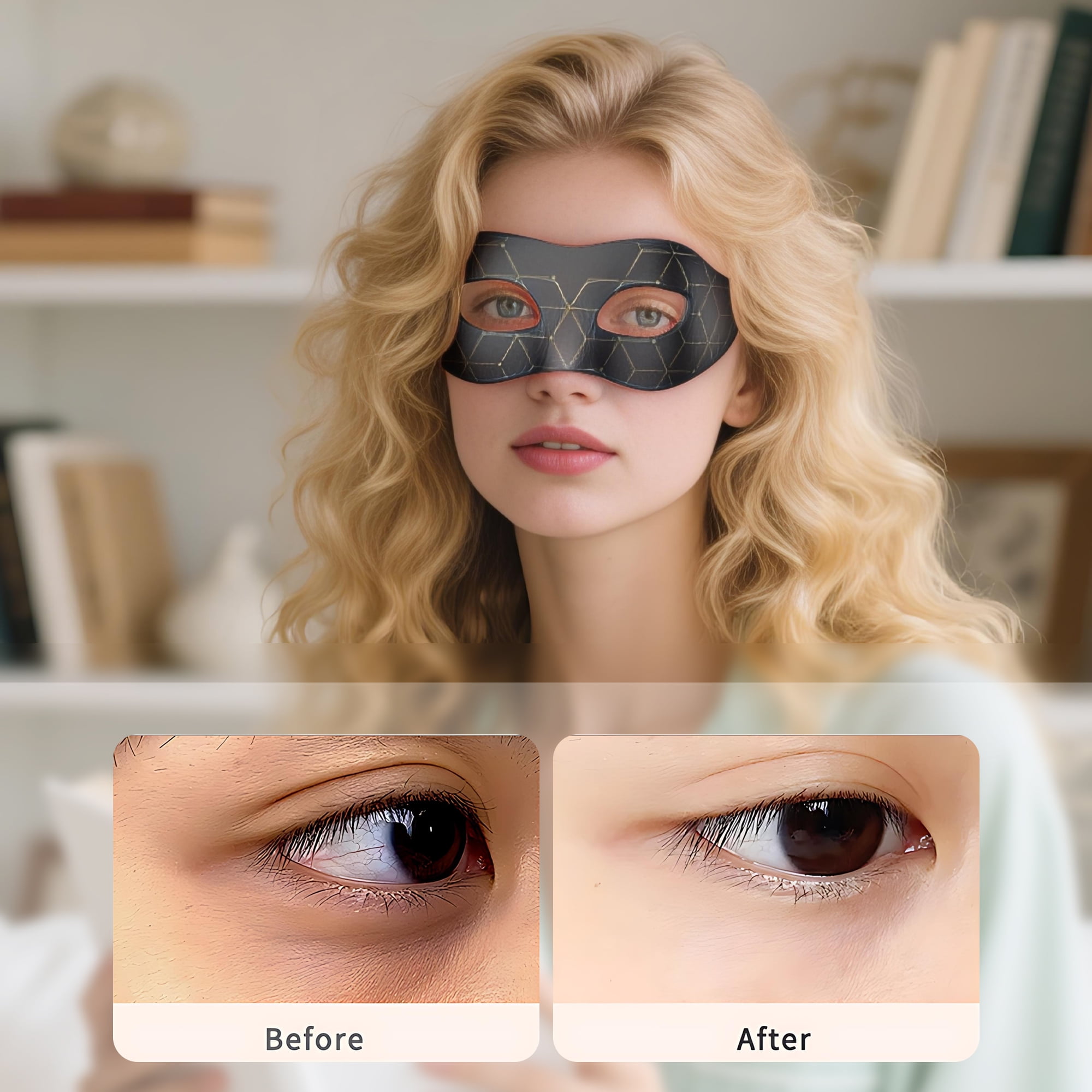 INSMART 7-Color LED Eye Mask with 24 LEDs – Rechargeable Light Care Device for Eye Area Relaxation, 5 Brightness Levels, 60-Min Timer