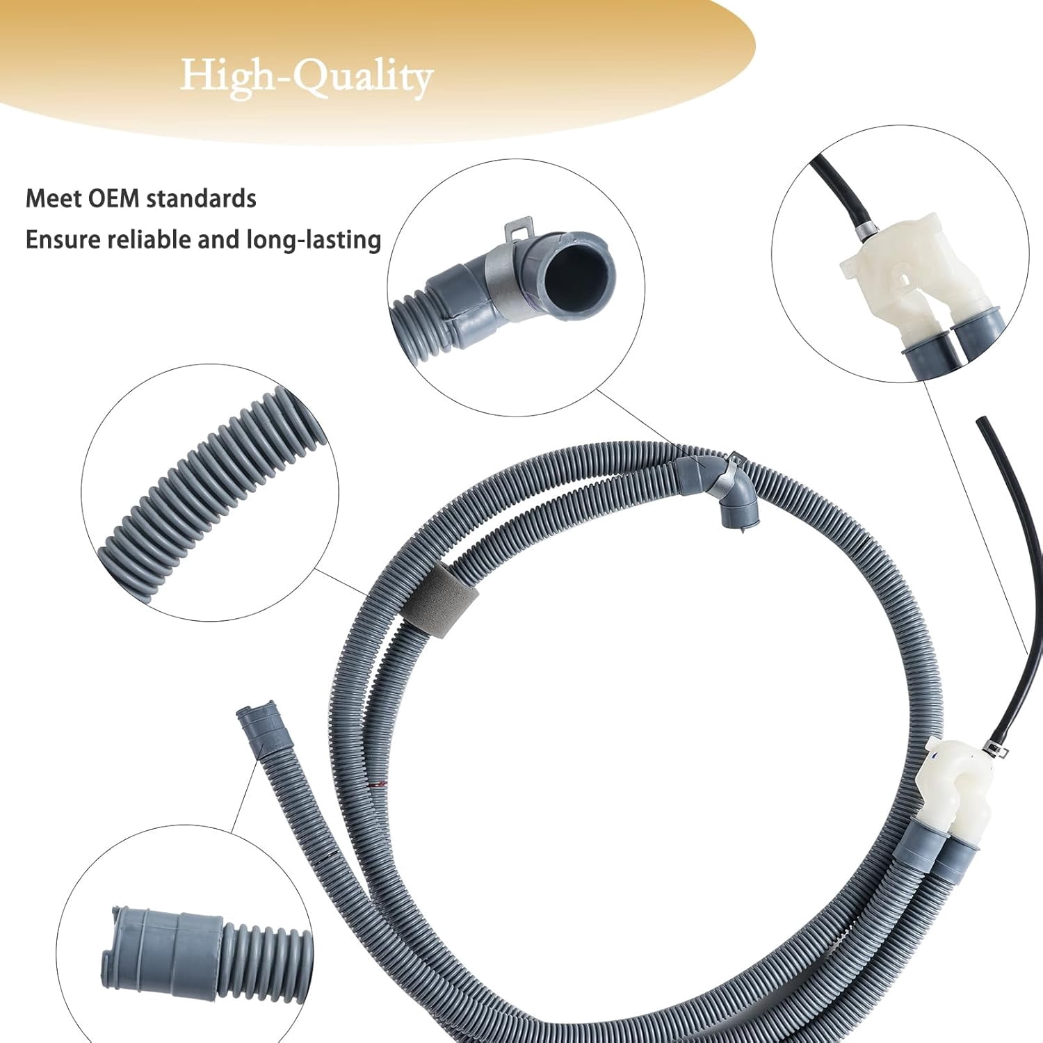 Washer Drain Hose for LG WM3670HWA/VA, WM3270CW, WM4270HVA, WM2277HS, WM3470HVA, WM3370HWA, WM2655HVA, WM3770HVA, WM4370HKA Washer Hose Replacement 5215ER2002G.