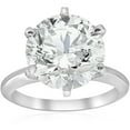 thumbnail image 1 of Bague de Fiançailles Solitaire en Diamant Rond 4 ct Or Blanc 14k, 1 of 3