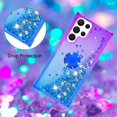 thumbnail image 6 of Glitter Case for Samsung Galaxy S23 Ultra (Not S23, Bling Sparkle Colorful Gradient Quicksand Waterfall Soft TPU Liquid Case Cover with Ring Stand for Samsung S23 Ultra LSJB-Purple Blue, 6 of 7