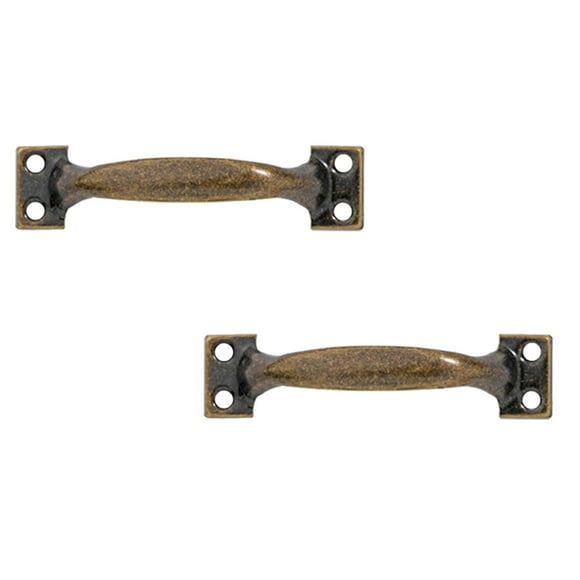 Leojiow 2Pcs Antique Bow Style Door Pull Handle Heavy Barn Door Handle 3 In Fence Gate Handle Coating Easy To Install Metal Sliding Door Pulls For Garage Pantry (4 Styles) 7.2X1.9X1.8Cm
