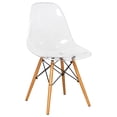 thumbnail image 3 of LeisureMod Cresco Plastic Molded Dining Side Chair – Modern Design, Ergonomic Comfort, Stylish Home Décor, Easy to Clean, Versatile for Dining Room, Kitchen, and Office (Clear), 3 of 8
