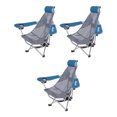 thumbnail image 1 of Kelsyus Mesh Pliant Sac à Dos Chaise de Plage W / Appuie-Tête, Bleu (3 Pack), 1 of 6