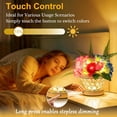 thumbnail image 4 of Birthday Gifts for Women, Gift Basket for Mom Blue & Pink Hydrangea Rose Cordless Table Lamp, 3 Color Crystal Lamps Touch Bedside Lamps with USB Charge Small Night Light for Bedroom, 4 of 12