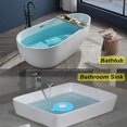 thumbnail image 3 of Kit de 2 piezas de tapón de bañera para atrapar el pelo (azul), colador de desagüe de bañera, filtro de fregadero, tapón de desagüe de silicona para baño, lavandería, 3 of 4