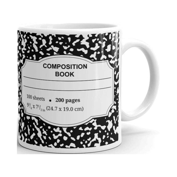 Composition Book Woman Teacher Coffee Tea Ceramic Mug Office Work Cup Gift 11 oz
