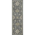thumbnail image 3 of 2' x 7' Slate Grey Floral Vine Wool Indoor Runner Rug, 3 of 4