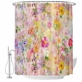 thumbnail image 2 of Spring Floral Waterproof Fabric Shower Curtain,Elegant Watercolor Botanical Summer Flower Waterproof Fabric Shower Curtain for Bathroom Curtains Bathtubs Shower Curtains with 12 Hooks Small 36x72in, 2 of 8
