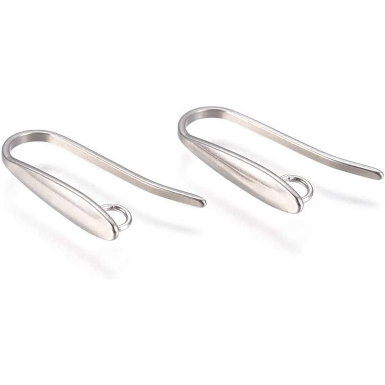 20pc NEWER VERSION 7mm Loop Stainless Steel Silver Hook Earring