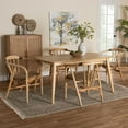 thumbnail image 6 of Baxton Studio Kyoto Modern Bohemian Natural Brown Finished Wood and Rattan 5-Piece Dining Set, 6 of 22