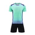 thumbnail image 4 of Boys Summer Outfit Ndbuld Children's Short Sleeve Top With Elastic Waist Shorts Sportswear And Soccer Set For Middle And Big Kids Green M, 4 of 6