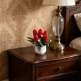 thumbnail image 4 of Mini tulipanes artificiales en maceta, flores falsas tipo bonsái, arreglo floral artificial realista para decoración de interiores, plástico, para escritorio, mesa o como detalle decorativo, 4 of 6