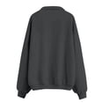 thumbnail image 5 of Womens Fall Zip Up Sweatshirts No Hood Oversized Casual Classic Long Sleeve Collar Full Zipper Jackets with Pockets Dark Gray L, 5 of 9