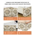 thumbnail image 6 of Vintage Bed Skirt Abstract Brown Bohemian Farmhouse Tribal Bed Skirts Queen Size 18 Inch Drop, Wrap Around Dust Ruffle&nbsp;Bedskirt with Adjustable Elastic Belt for Queen Size Beds, 6 of 7