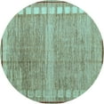 thumbnail image 1 of Ahgly Company Indoor Round Oriental Light Blue Modern Area Rugs, 6' Round, 1 of 4