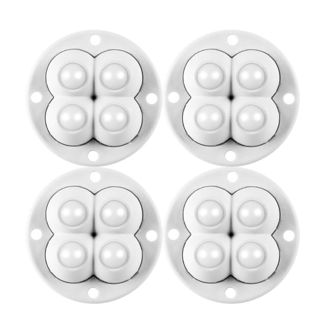 4 Uds. Mini ruedas giratorias sin ruido ruedas pequeñas autoadhesivas (perla de pegamento blanco) Wdftyju Libre de BPA