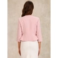 thumbnail image 3 of DARING DIVA Women's Open Front 3/4 Sleeve Peplum Business Blazer XS Pink, 3 of 6
