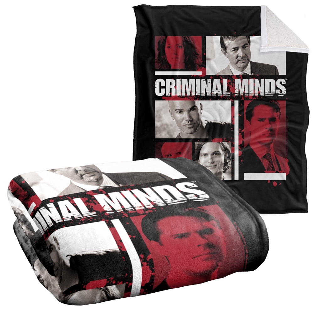 Criminal Minds Blanket, 50"x60", Character Boxes Silky Touch Sherpa