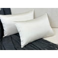 thumbnail image 3 of Aiking Home 12x18 Inches Faux Silk Rectangular Throw Pillow Cover, Zipper Closure, Ivory (Set of 2), 3 of 7