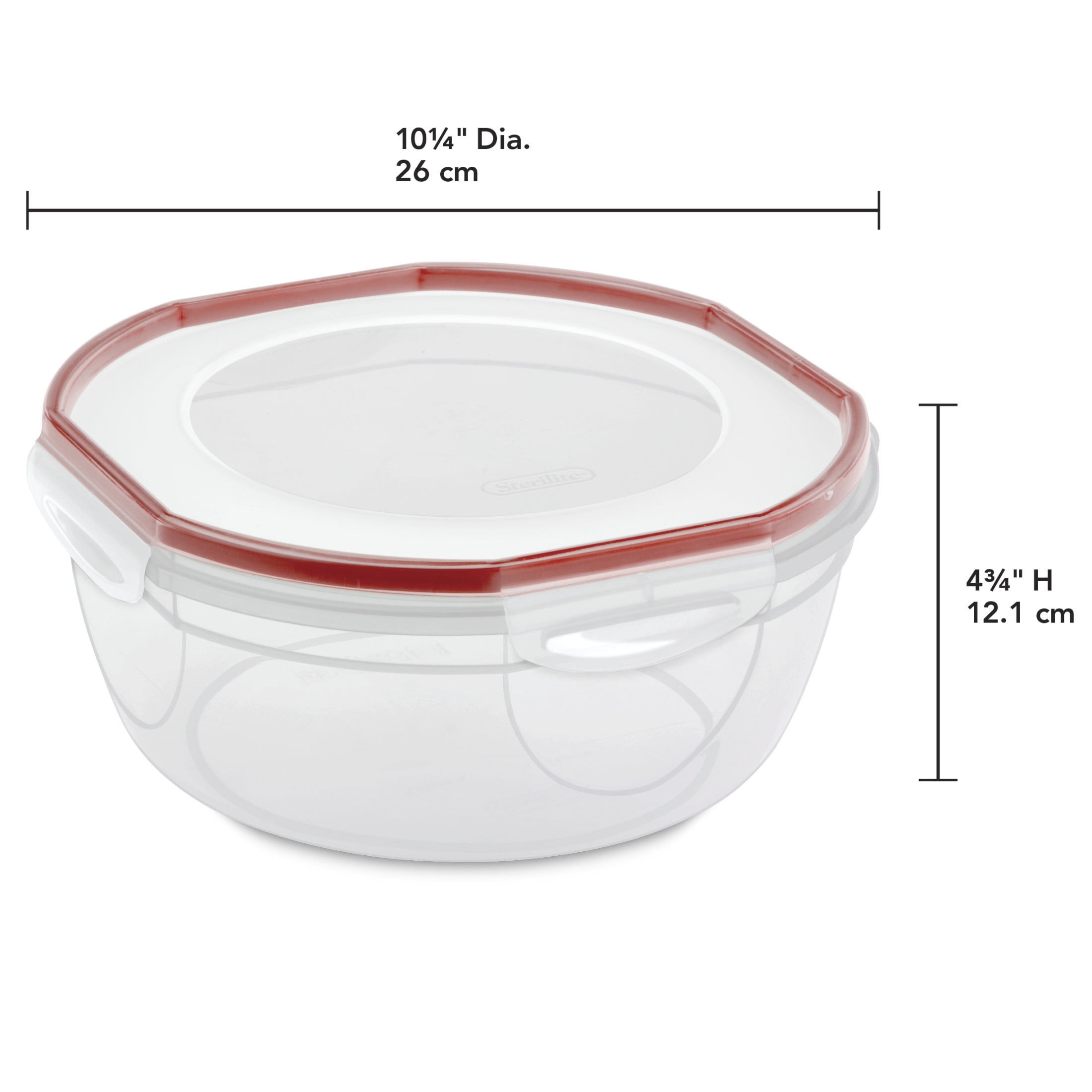 Sterilite Ultra•Seal™ 4.7 Qt. Bowl, Latching Food Storage Container, Air and Water-Tight, BPA-Free, Clear