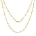 thumbnail image 6 of Nuragold 10k Real Yellow Gold Cuban Curb Link 2.5mm Diamond Cut Pave Chain Necklace (16"-26") Two Tone Italian Jewelry for Men & Women, 6 of 9