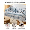 thumbnail image 4 of Country Star Blue Couch Cover for 2 Cushion Couch, Farmhouse Vintage Branches Wooden Washable Love Seat Sofa Covers Slipcover, Throw Sofa Covers for Pets, Furniture Protector 71"x102", 4 of 9
