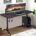 thumbnail image 3 of Gymax Gaming Desk 62.5'' T-Shape Height Adjustable w/ Mouse Pad Handle Rack Cup Holder, 3 of 10