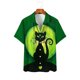 thumbnail image 2 of Camisa de manga corta con cuello en V para hombre, con estampado de Halloween, informal, con estampado de blusa Pompotops oipoqjl46020, 2 of 7