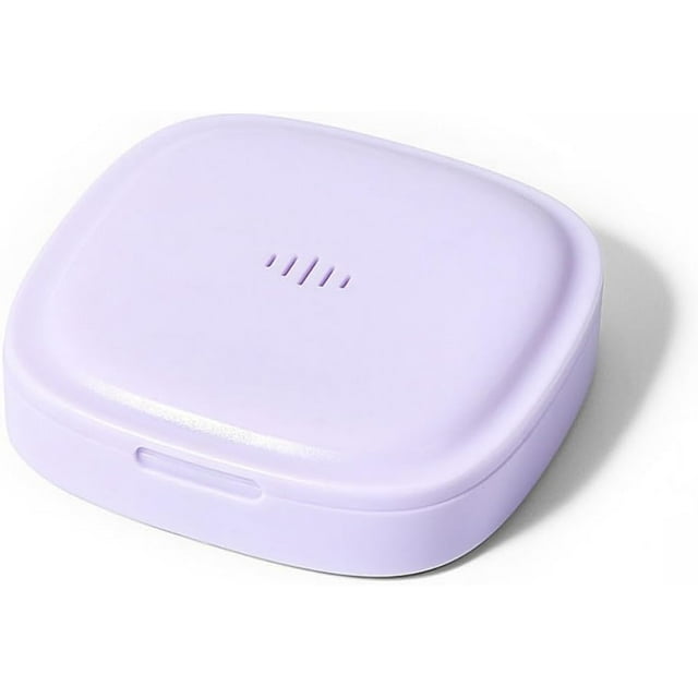 Slim Retainer Case with Air Vent Holes, Stylish Small Aligner Case with Magnetic Closure, Sleek Travel Retainer Holder Compatible with Invisalign (Lavender)
