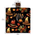 thumbnail image 2 of Thanksgiving Large Canvas Picnic Mat Waterproof Outdoor Blanket Family Beach Mat with Carry Strap, Foldable and Portable for Camping, Hiking - Green Stripe Design, 78" x 60, 2 of 6