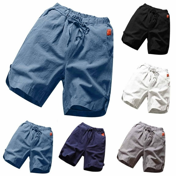 Men's Cotton 5/7 Inseam Shorts Cotton Drawstring Summer Beach Stretch Twill Chino Golf_Shorts Breathable Fabric Ideal for Outdoor Adventures (Black, L)