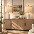 thumbnail image 6 of Oneach Ceramic Table Lamps Set of 2 for Living Room Bedroom 18.12" Farmhouse Bedside Nightstand Lamps, 6 of 12
