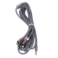 thumbnail image 3 of Cable de audio auxiliar de 3,5 mm a 2 RCA Cable divisor RCA de doble cabezal Lotus para amplificador de potencia Altavoz de audio 3 m, 3 of 12