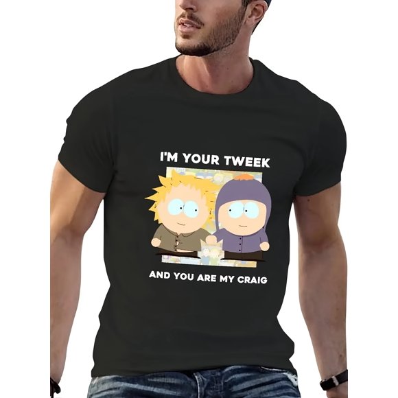 Men's Big & Tall Funny Friendship Quote I'm Your Tweek & You Are My Craig Graphic Tee Printed pattern short-sleeved shirt