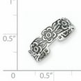 thumbnail image 2 of 925 Sterling Silver Vintage Flowers Réglable Orteil Anneau Ouvert Midi, 2 of 6