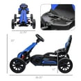 thumbnail image 5 of Aosom Kids Pedal Go Kart,Outdoor Ride On Toy with Adjustable Seat,Swing Axle,Handbrake,4 Non-Slip Eva Wheels for Boys and Girls Aged 3-8 Years Old,Blue,Blue Plastic Toys Kids Bikes Riding Toys, 5 of 8